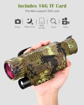 Ψηφιακό υπέρυθρο Monocular νυχτερινής όρασης πεδίου οπτικής 5x8 με την κάρτα 16GB